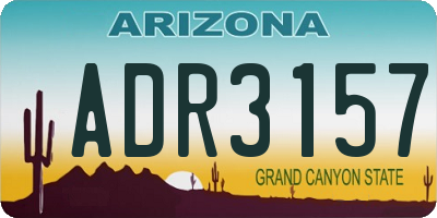 AZ license plate ADR3157