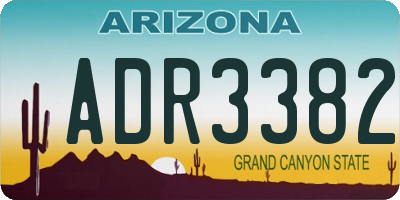 AZ license plate ADR3382