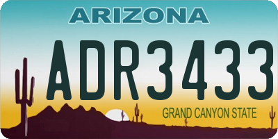 AZ license plate ADR3433