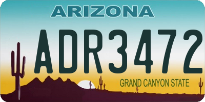 AZ license plate ADR3472
