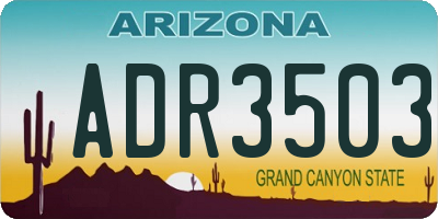 AZ license plate ADR3503