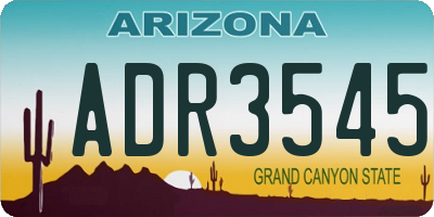 AZ license plate ADR3545