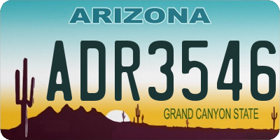 AZ license plate ADR3546