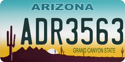 AZ license plate ADR3563