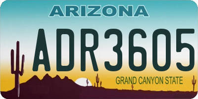 AZ license plate ADR3605