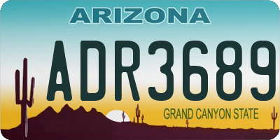 AZ license plate ADR3689
