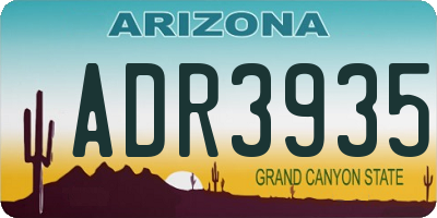 AZ license plate ADR3935