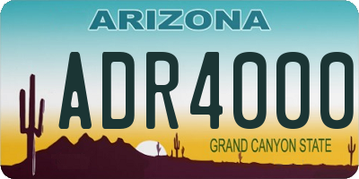 AZ license plate ADR4000
