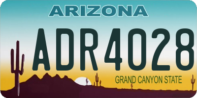 AZ license plate ADR4028
