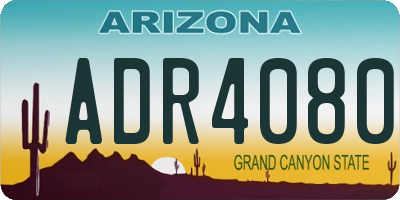 AZ license plate ADR4080