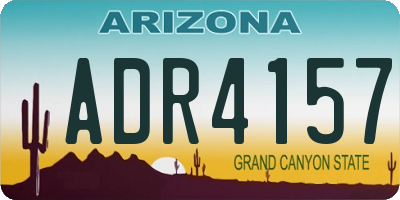 AZ license plate ADR4157