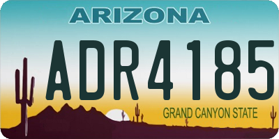 AZ license plate ADR4185