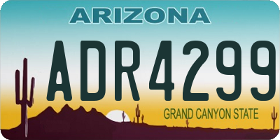 AZ license plate ADR4299