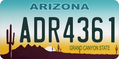 AZ license plate ADR4361