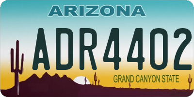 AZ license plate ADR4402