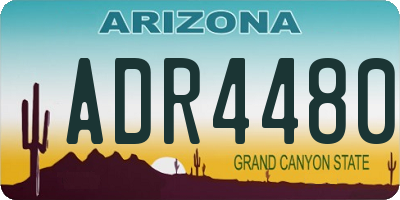 AZ license plate ADR4480