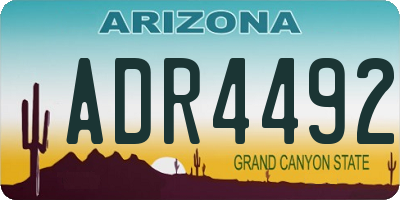 AZ license plate ADR4492