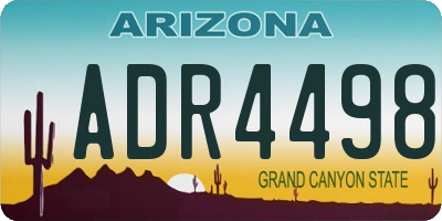 AZ license plate ADR4498