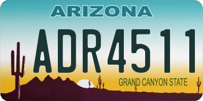 AZ license plate ADR4511