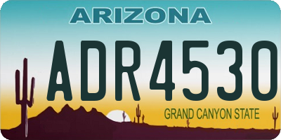 AZ license plate ADR4530