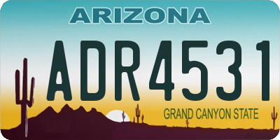 AZ license plate ADR4531