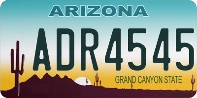 AZ license plate ADR4545