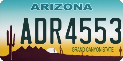AZ license plate ADR4553