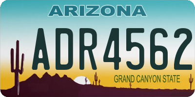 AZ license plate ADR4562
