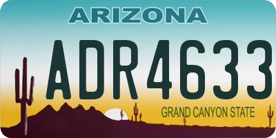 AZ license plate ADR4633