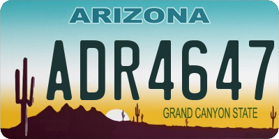 AZ license plate ADR4647