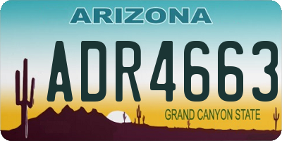 AZ license plate ADR4663