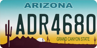AZ license plate ADR4680