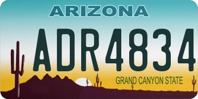 AZ license plate ADR4834