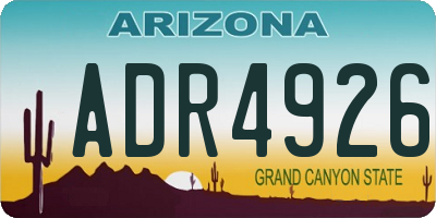 AZ license plate ADR4926