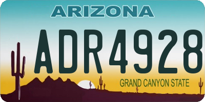 AZ license plate ADR4928