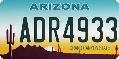 AZ license plate ADR4933