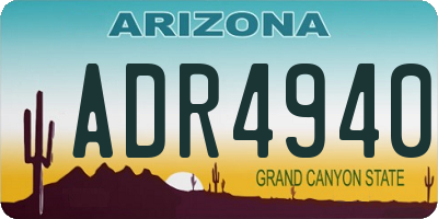 AZ license plate ADR4940