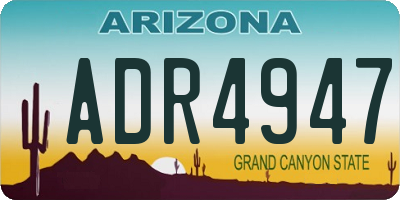 AZ license plate ADR4947