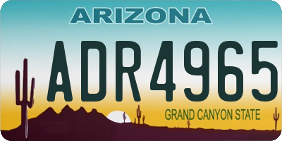 AZ license plate ADR4965