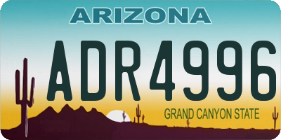 AZ license plate ADR4996