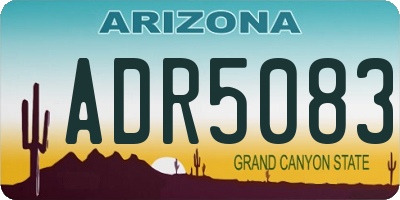 AZ license plate ADR5083