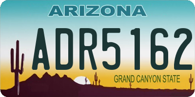 AZ license plate ADR5162