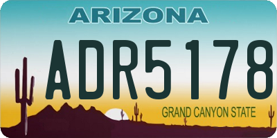 AZ license plate ADR5178