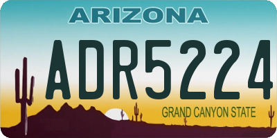 AZ license plate ADR5224