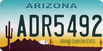 AZ license plate ADR5492