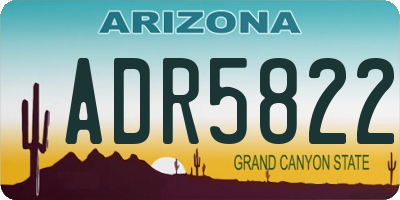 AZ license plate ADR5822
