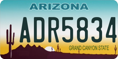 AZ license plate ADR5834