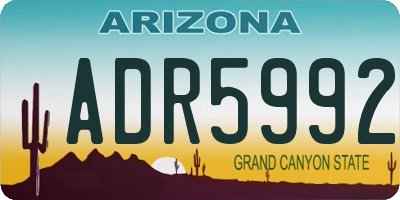 AZ license plate ADR5992