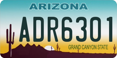 AZ license plate ADR6301