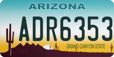 AZ license plate ADR6353
